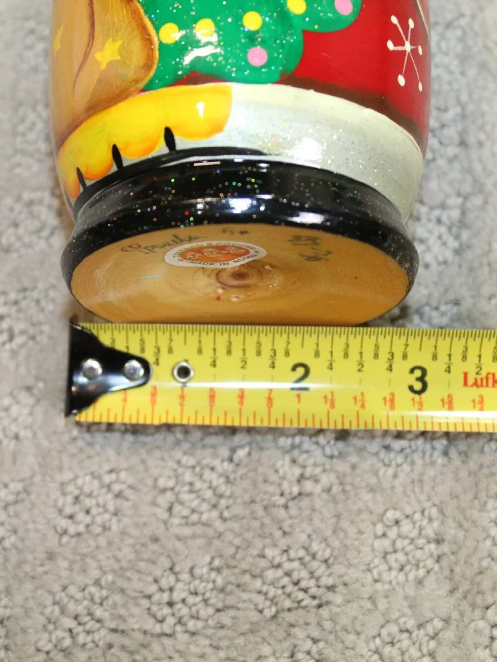 Set of 5 Signed Russian Nesting Santa with Christmas Tree 6.5